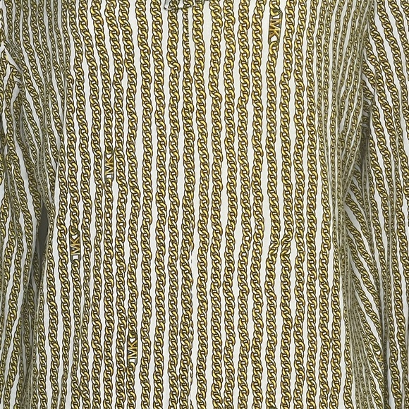 $125 RP MICHAEL KORS Womens Gold White Chain Metal Collar Detail Chain Size L - Picture 2 of 6